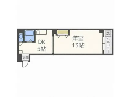 春貴ハイツリーベンデール(1DK/2階)の間取り写真