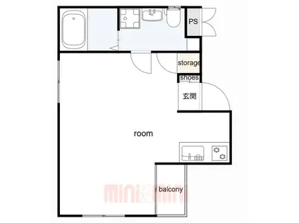 BENISSIMO西宮(ワンルーム/1階)の間取り写真