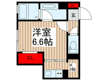 ファミユD(1K/1階)の間取り写真