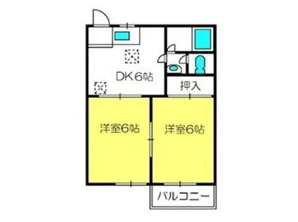 カーサアザレア(2DK/2階)の間取り写真