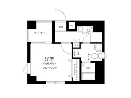 グランフォース亀戸(1K/3階)の間取り写真