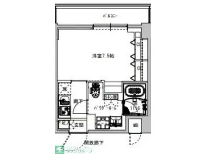 S-RESIDENCE木場FLUSPARK(1K/7階)の間取り写真