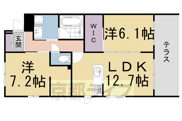 クルミナーレIV(2LDK/1階)の間取り写真