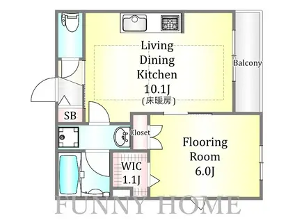 アビテ明大前(1LDK/3階)の間取り写真