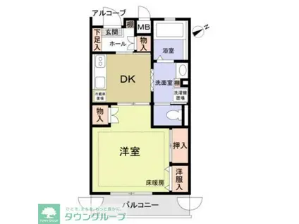 こもれび滝山(1DK/1階)の間取り写真