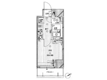 プレール・ドゥーク上北沢(1K/6階)の間取り写真
