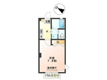 グリーンヒルズ笹口II(1K/3階)の間取り写真