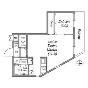 ST・RESIDENCE南津の辺(1LDK/4階)の間取り写真