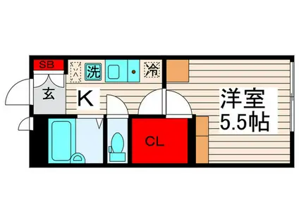東武伊勢崎線 西新井駅 徒歩5分 3階建 築16年(1K/3階)の間取り写真