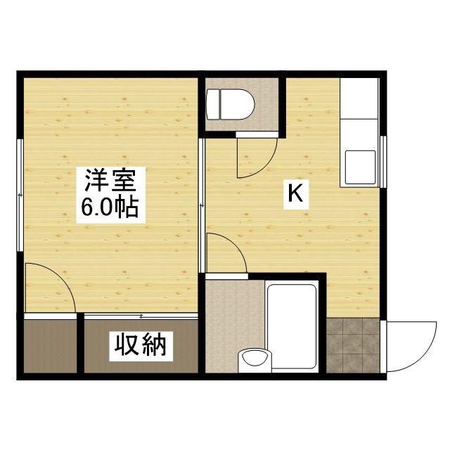 コンフレール高(1DK/1階)の間取り写真