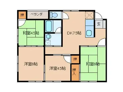 伊藤アパート(4DK/2階)の間取り写真