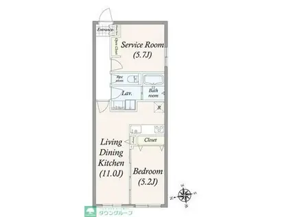 GRAN PASEO大井町(2LDK/3階)の間取り写真