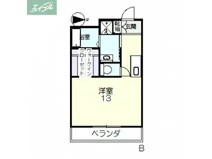 MALURANI(ワンルーム/3階)の間取り写真