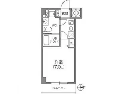 ガーラプレイス八幡山壱番館(1K/3階)の間取り写真