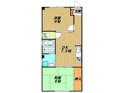 イースト須磨(2DK/1階)の間取り写真
