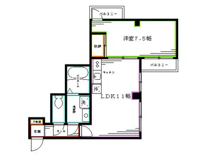 壱番館安藤(1LDK/3階)の間取り写真