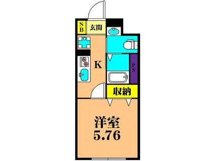 エルファーロ大井町(1K/1階)の間取り写真