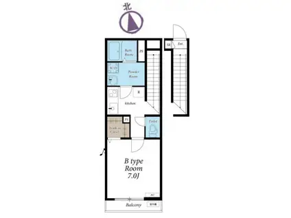 リブリヴィーヴォ(1K/2階)の間取り写真