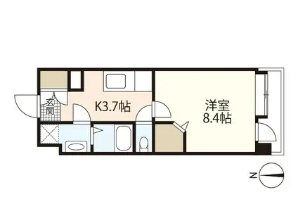 エマーブル矢賀(1K/4階)の間取り写真