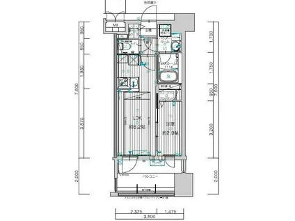 グランフォーレ千早マークスクエアウエストウイング(1LDK/5階)の間取り写真
