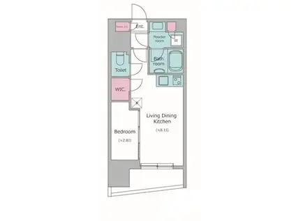 レジディア亀戸プレイス(1LDK/12階)の間取り写真