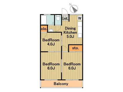 井上ハイツ(3DK/2階)の間取り写真