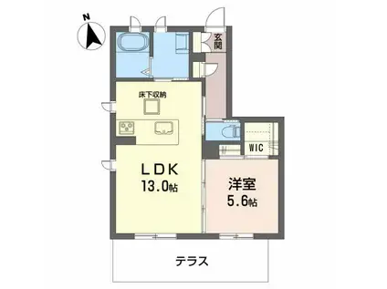 ベアズバリー(1LDK/1階)の間取り写真