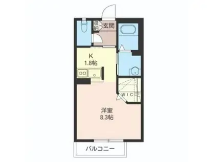 ドリーム(1K/2階)の間取り写真