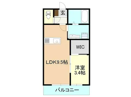 メゾン シャンペトル(1LDK/1階)の間取り写真