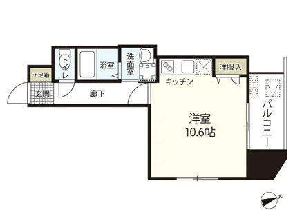 アーバンルーム平和大通(ワンルーム/10階)の間取り写真