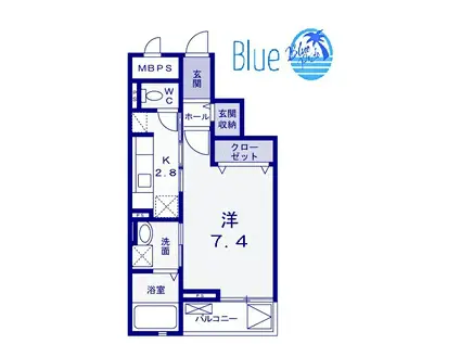 グローリアクエント(1K/3階)の間取り写真