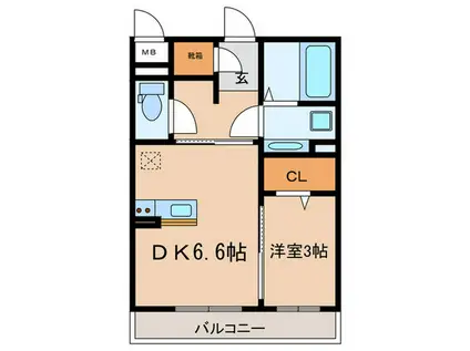 グランゲート東刈谷(1DK/3階)の間取り写真