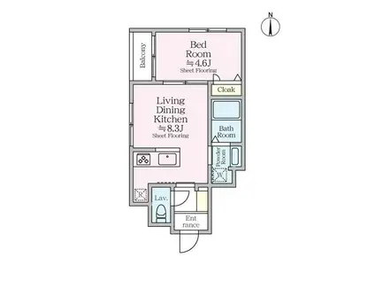 コリーナアルタ(1LDK/1階)の間取り写真