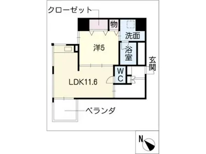 SPACE TIMES(1LDK/4階)の間取り写真