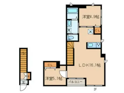 MAISON DE PUR MAISON DE PUR(2LDK/2階)の間取り写真