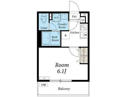 リブリ・緑の丘(1K/2階)の間取り写真