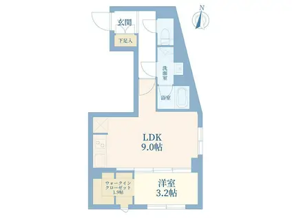 ウェルスクエア西大井(1LDK/2階)の間取り写真