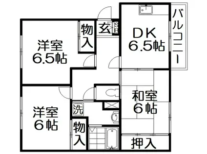 メイコータウン(3DK/3階)の間取り写真