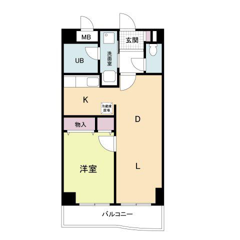ロイヤル六甲駅前(1LDK/7階)の間取り写真