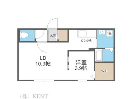 TS COURT ウエスト13(1LDK/3階)の間取り写真