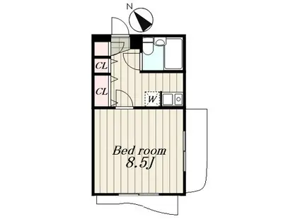 PAL COURT KURETAKE(1K/1階)の間取り写真