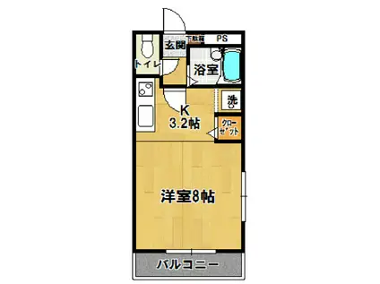 平砂マンション(1K/1階)の間取り写真