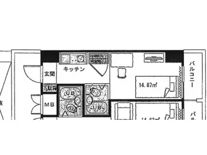 アルティメイトBUILDING光南 THE TOWER(ワンルーム/3階)の間取り写真