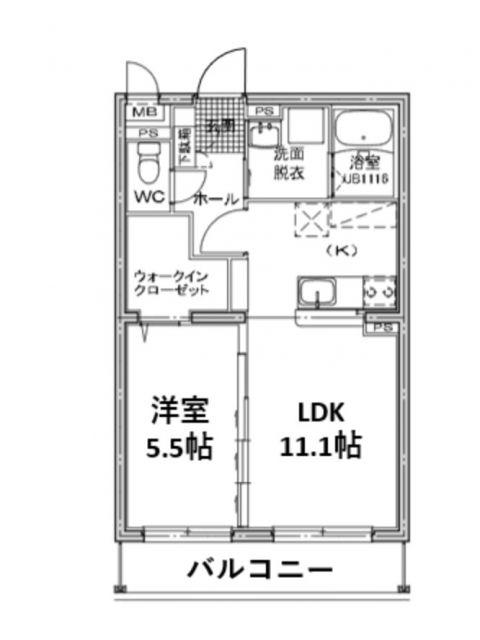 プレジャー希(1LDK/2階)の間取り写真
