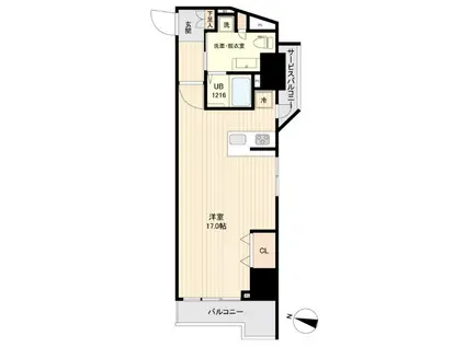 SIDEONE(ワンルーム/5階)の間取り写真