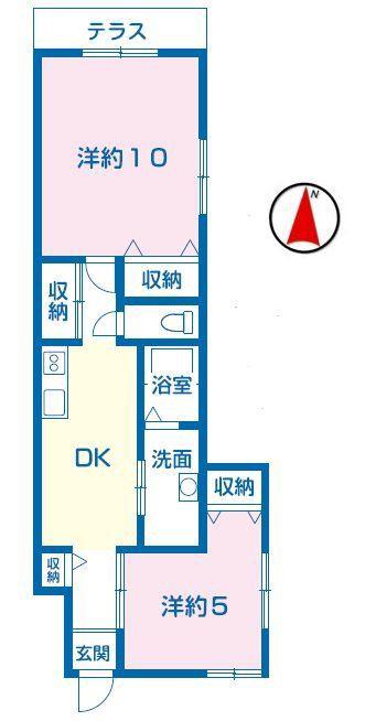 ファミリーマンション和田(2DK/1階)の間取り写真