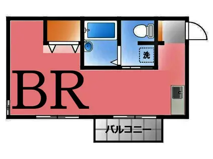 DEN仏向町(ワンルーム/2階)の間取り写真