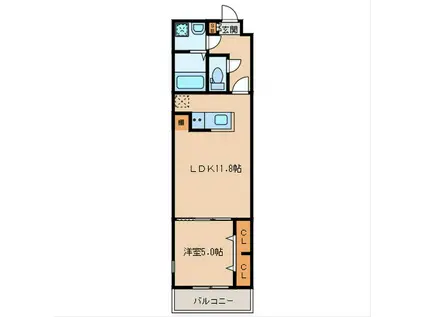 シャンテ・ベルジュ(1LDK/1階)の間取り写真