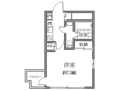 プレール・ドゥーク日本橋リバーサイド(1K/5階)の間取り写真