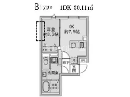 ファブリック蒲田ウエストレジデンス(1DK/4階)の間取り写真